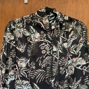 Banana Republic mock neck blouse with tie detail